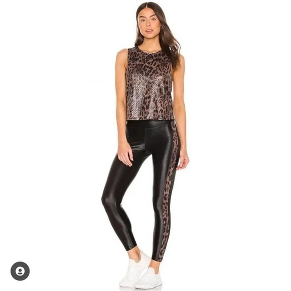 Koral Muscle Netz Crop Tank Top in Leopard Sz XS - Picture 2 of 12